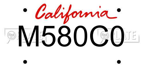 M580C0 California License Plate
