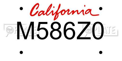 M586Z0 California License Plate