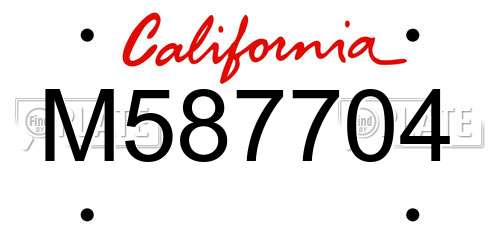 M587704 California License Plate