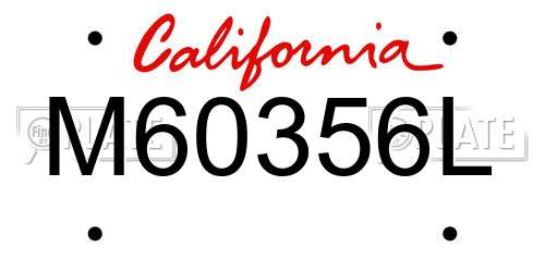 M60356L California License Plate