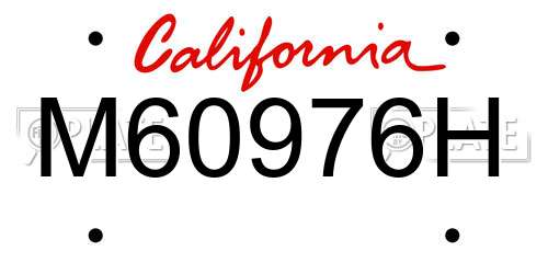 M60976H California License Plate