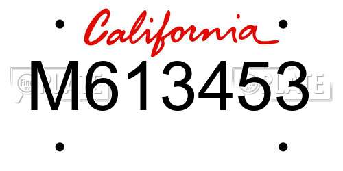 M613453 California License Plate