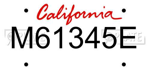 M61345E California License Plate