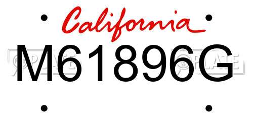 M61896G California License Plate