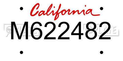 M622482 California License Plate