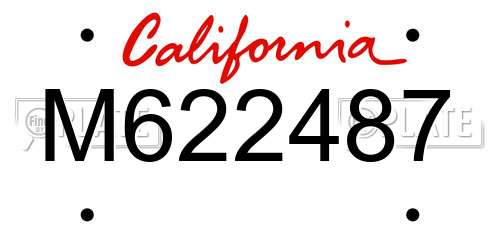 M622487 California License Plate