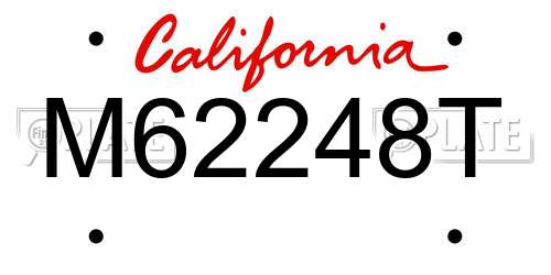 M62248T California License Plate