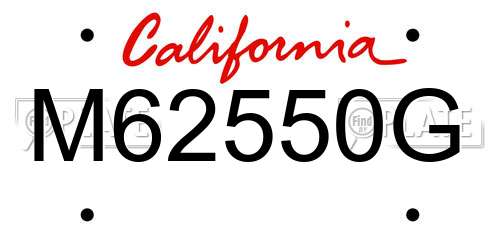 M62550G California License Plate