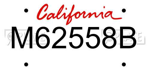 M62558B California License Plate