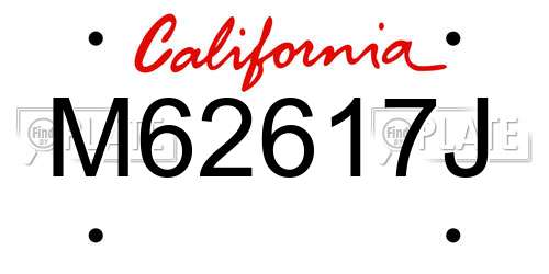 M62617J California License Plate