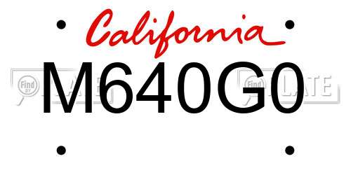 M640G0 California License Plate