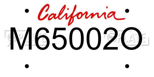 M65002O California License Plate