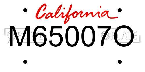 M65007O California License Plate