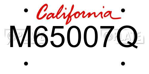 M65007Q California License Plate