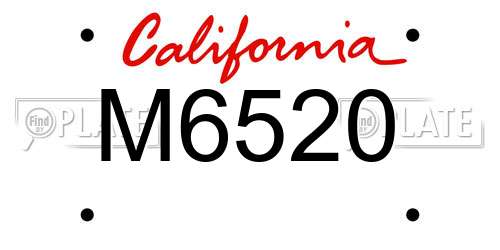 M6520 California License Plate