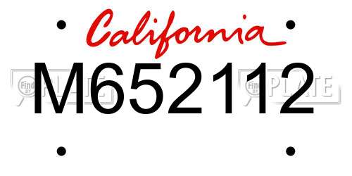 M652112 California License Plate