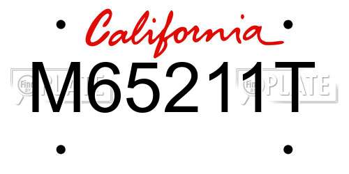 M65211T California License Plate