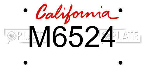M6524 California License Plate
