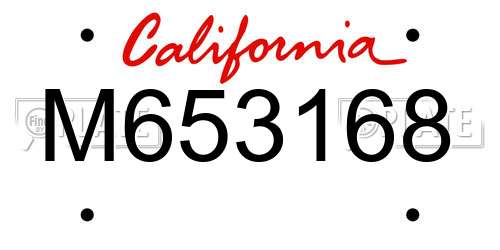 M653168 California License Plate