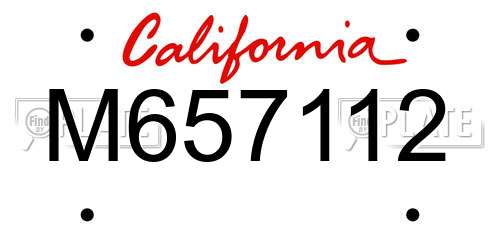 M657112 California License Plate