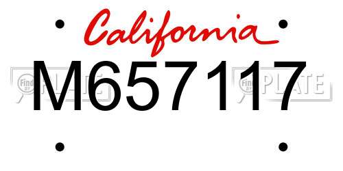 M657117 California License Plate