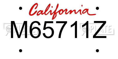 M65711Z California License Plate