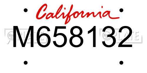 M658132 California License Plate