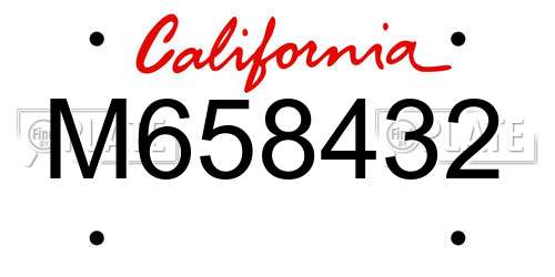M658432 California License Plate