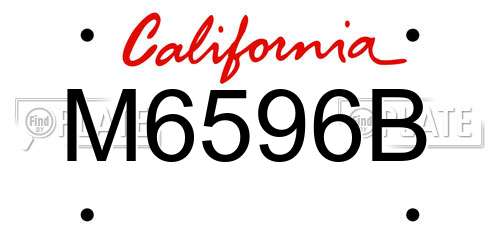 M6596B California License Plate