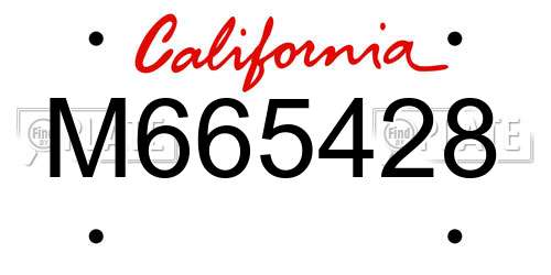 M665428 California License Plate