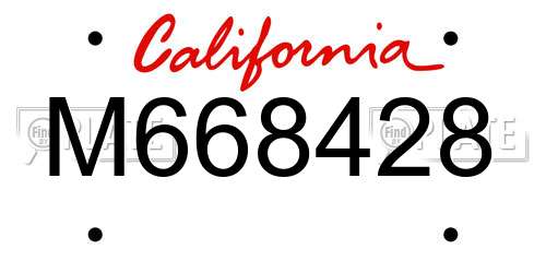 M668428 California License Plate