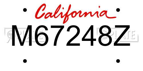 M67248Z California License Plate