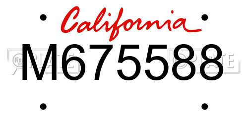 M675588 California License Plate