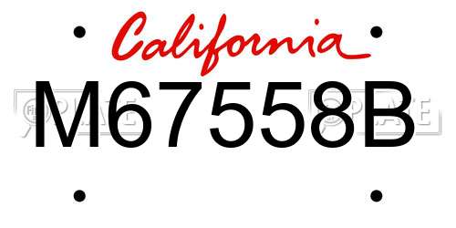 M67558B California License Plate