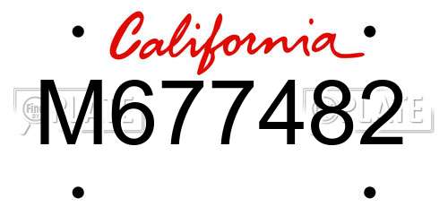 M677482 California License Plate