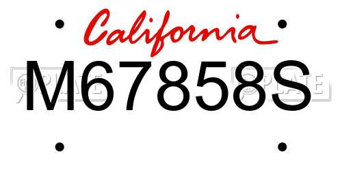 M67858S California License Plate