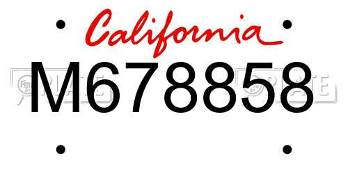 M678858 California License Plate