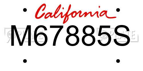 M67885S California License Plate