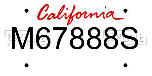 M67888S California License Plate