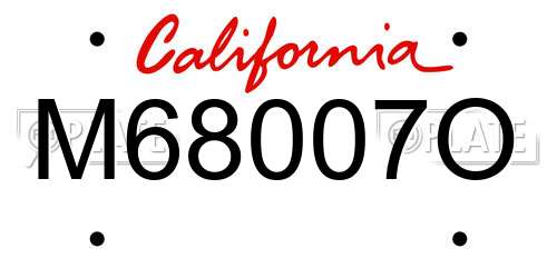 M68007O California License Plate