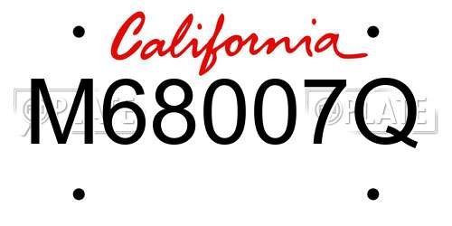 M68007Q California License Plate
