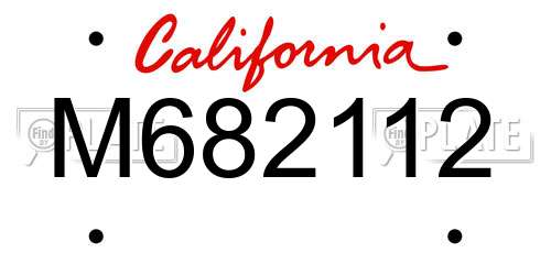 M682112 California License Plate