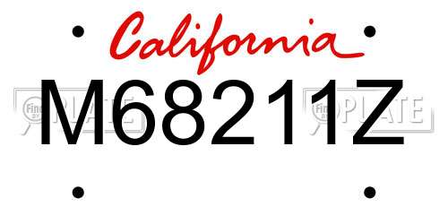 M68211Z California License Plate