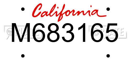 M683165 California License Plate