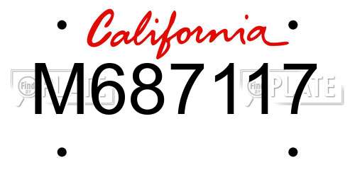M687117 California License Plate