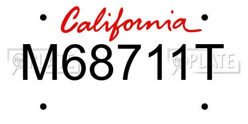 M68711T California License Plate