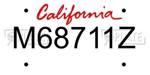 M68711Z California License Plate