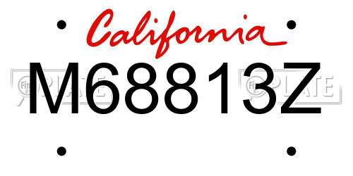 M68813Z California License Plate