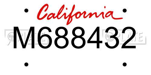 M688432 California License Plate