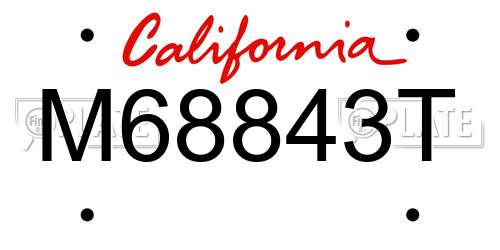 M68843T California License Plate
